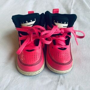 Nike | Flight Lace Up Sneakers Toddler Girls Size 6C Pink High Top